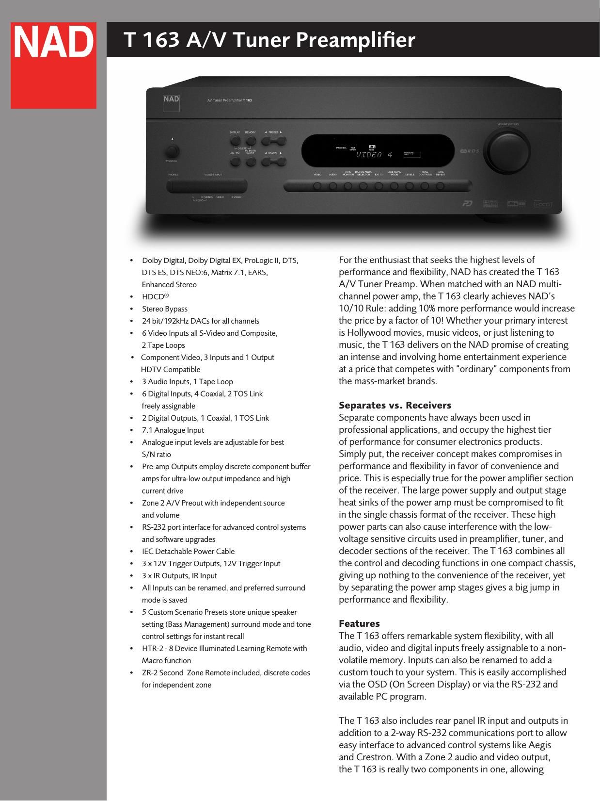 Nad T 163 Brochure