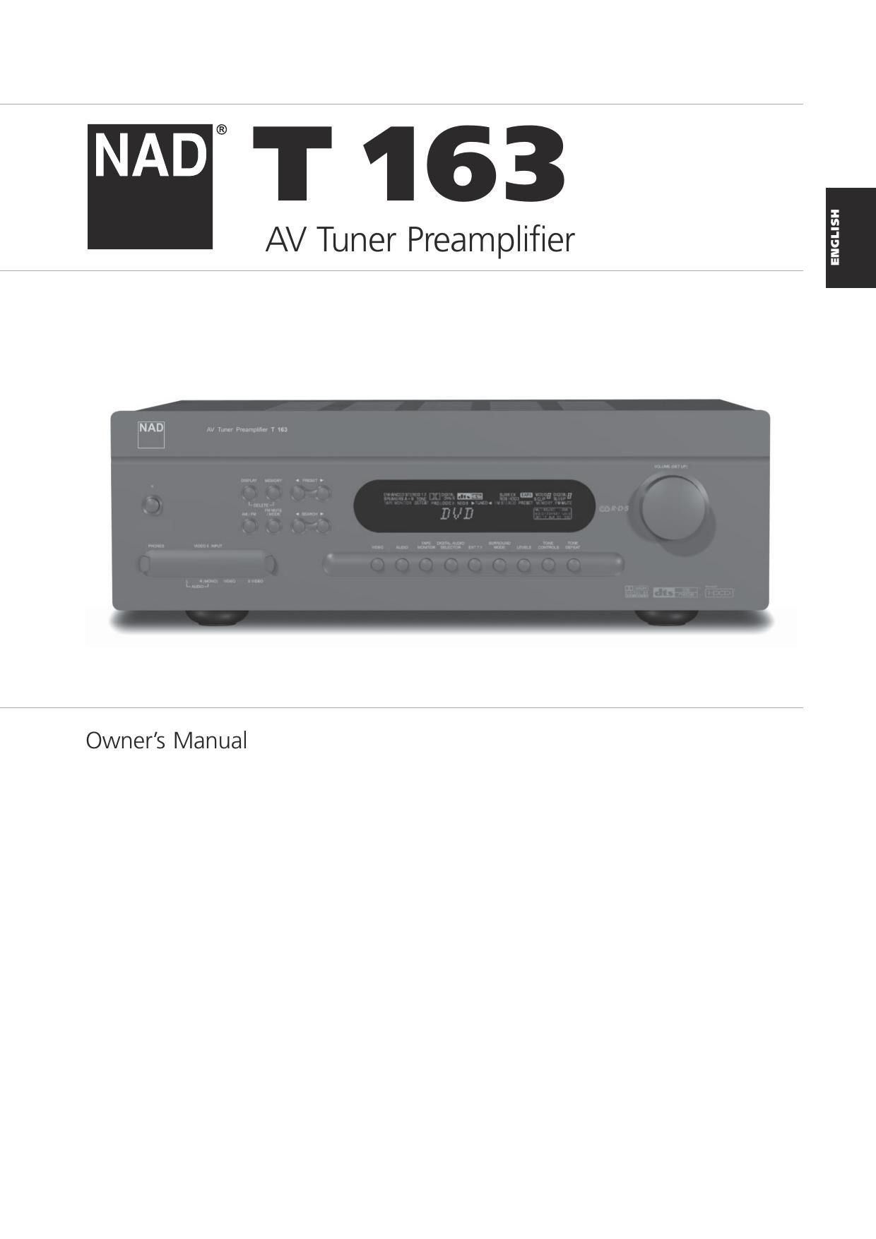 Nad T 163 Owners Manual