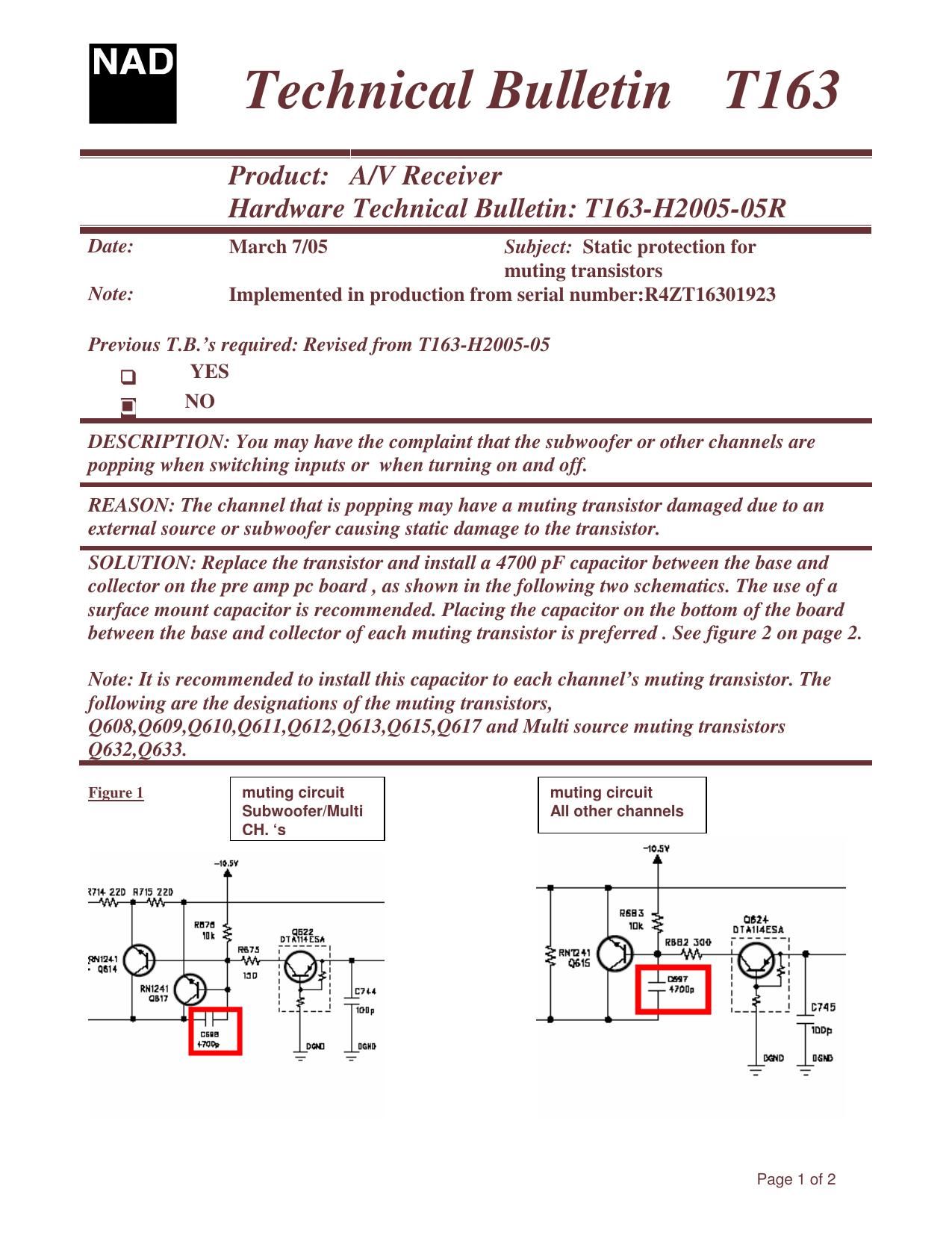 Nad T 163 Technical Bulletin