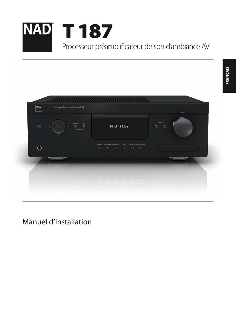 Nad T 187 AV French Owners Manual