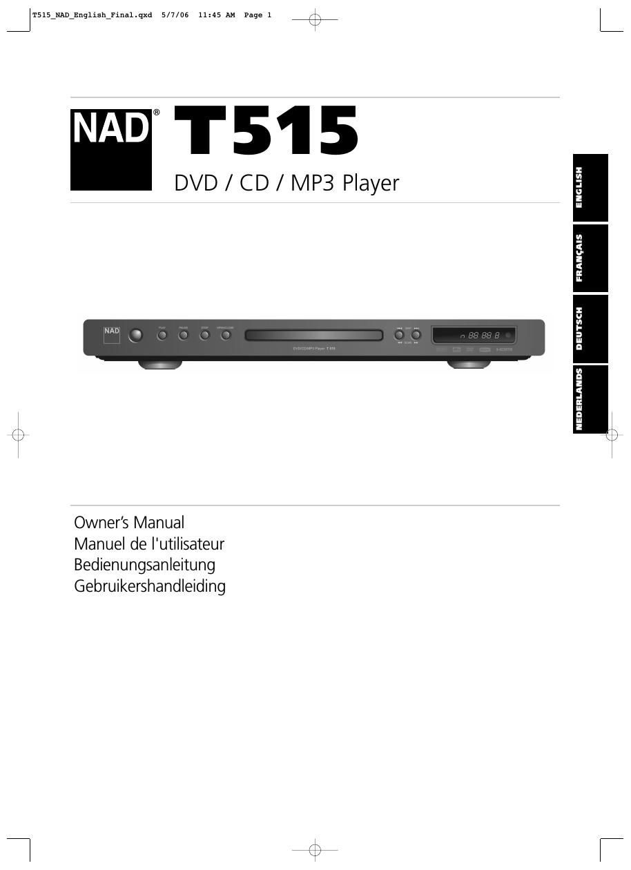 Nad T 515 Owners Manual
