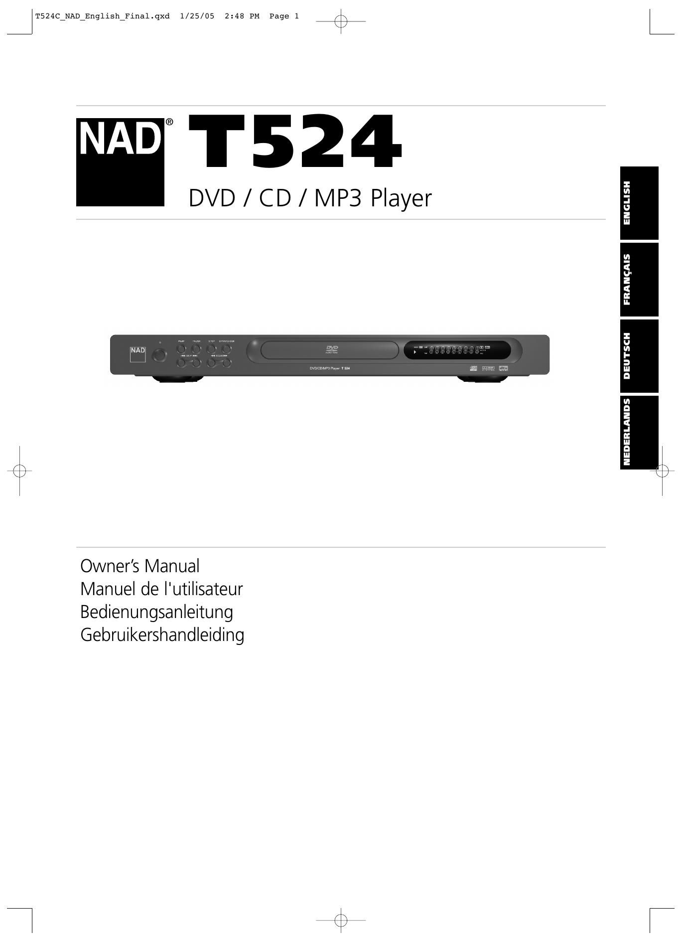 Nad T 524 Owners Manual