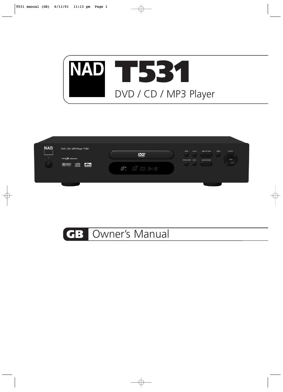 Nad T 531 Owners Manual