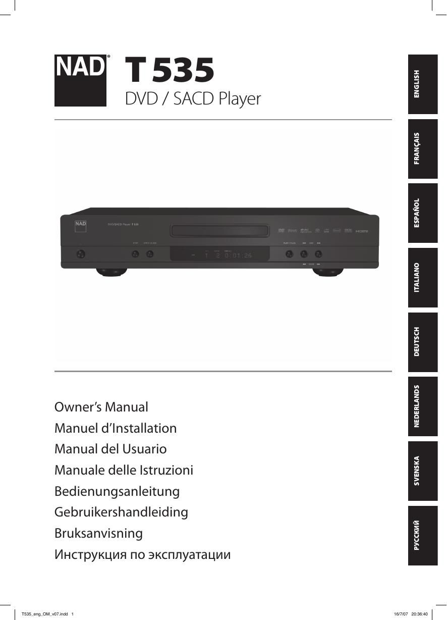 Nad T 535 Owners Manual