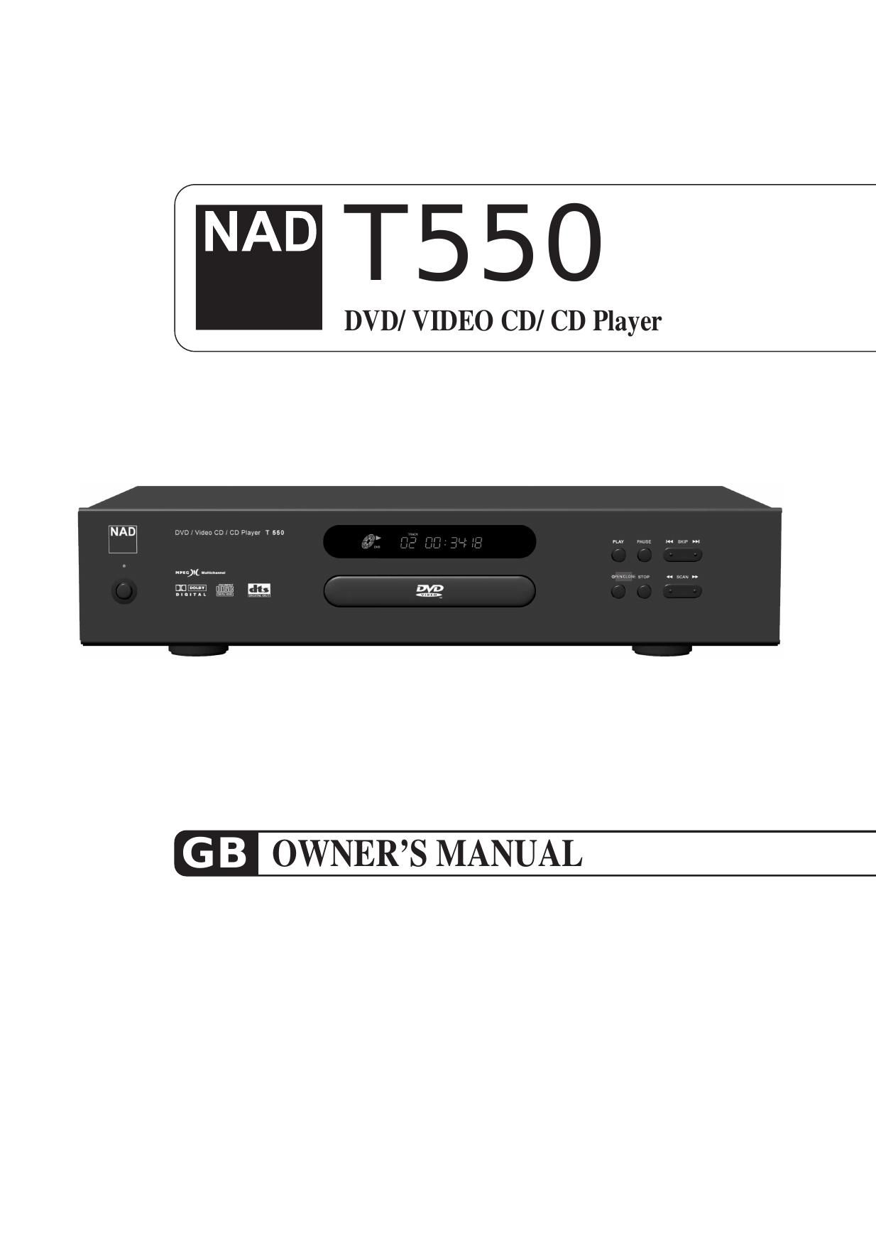 Nad T 550 Owners Manual