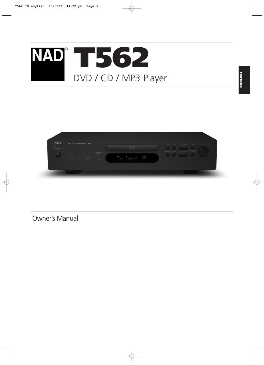 Nad T 562 Owners Manual