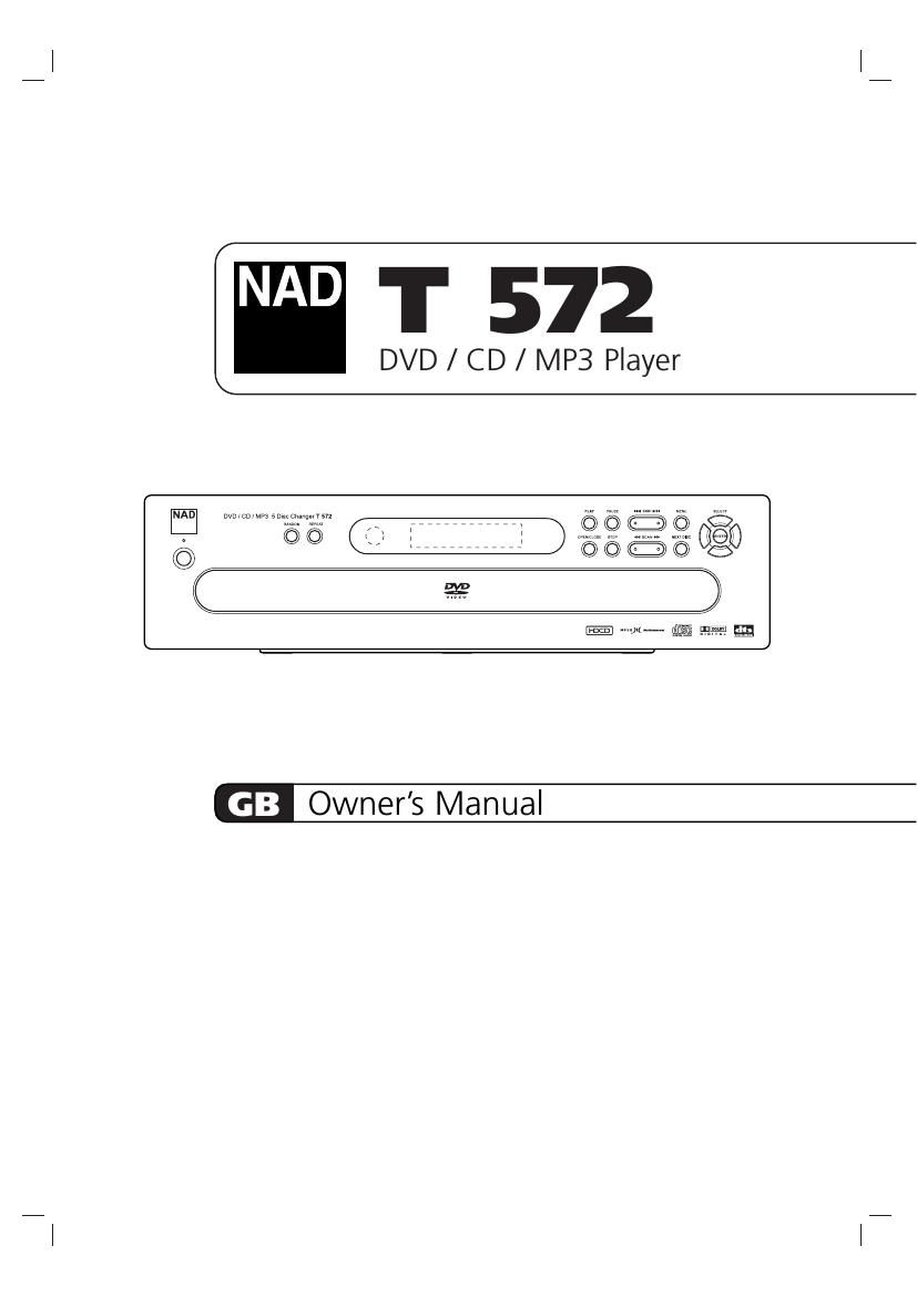 Nad T 572 Owners Manual
