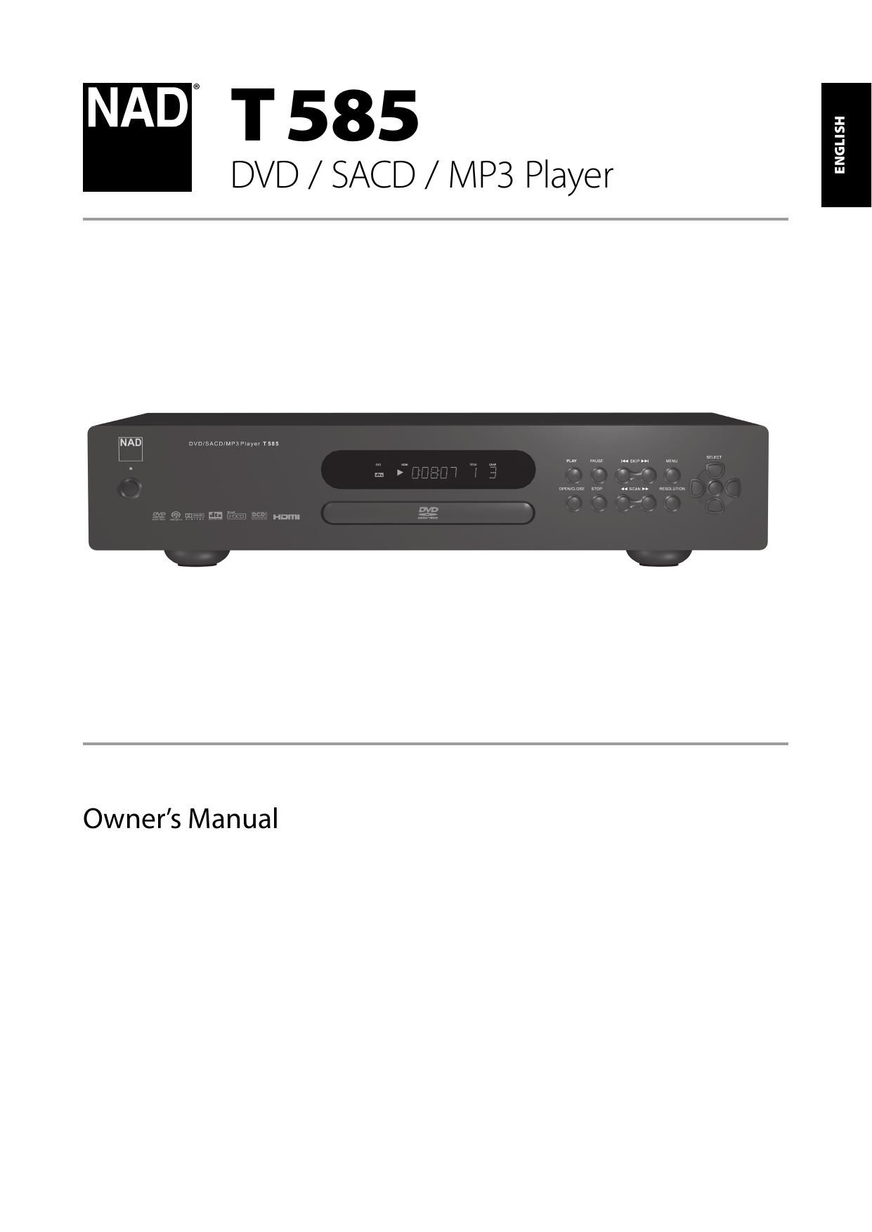 Nad T 585 Owners Manual