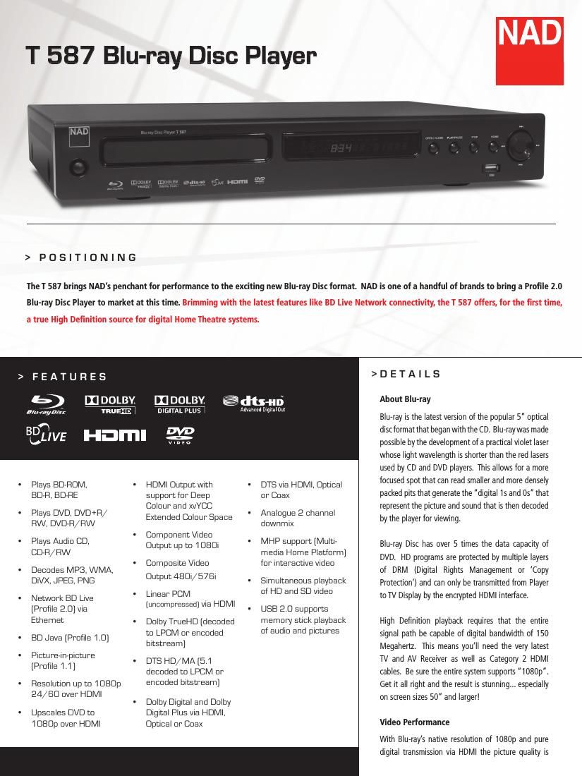 Nad T 587 Brochure