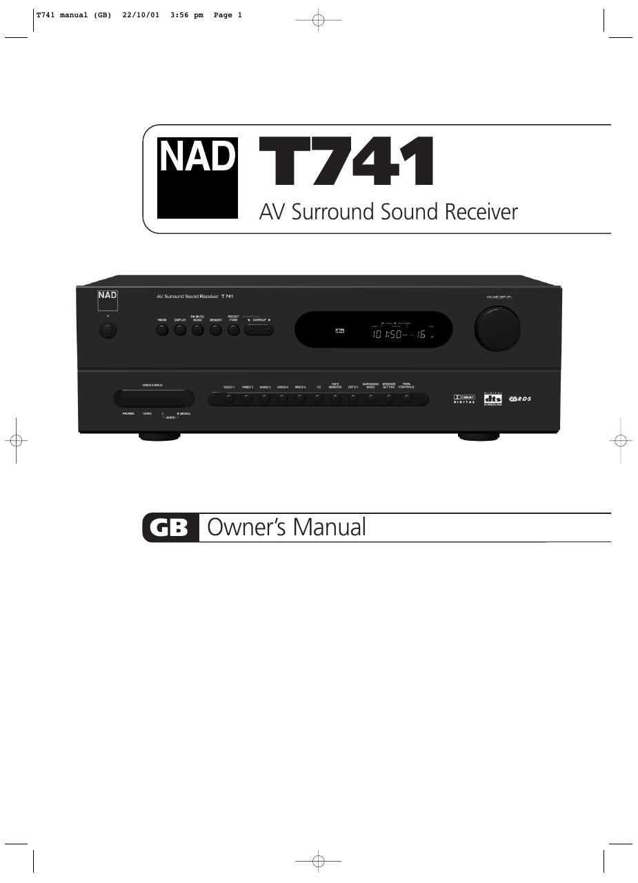 Nad T 741 Owners Manual