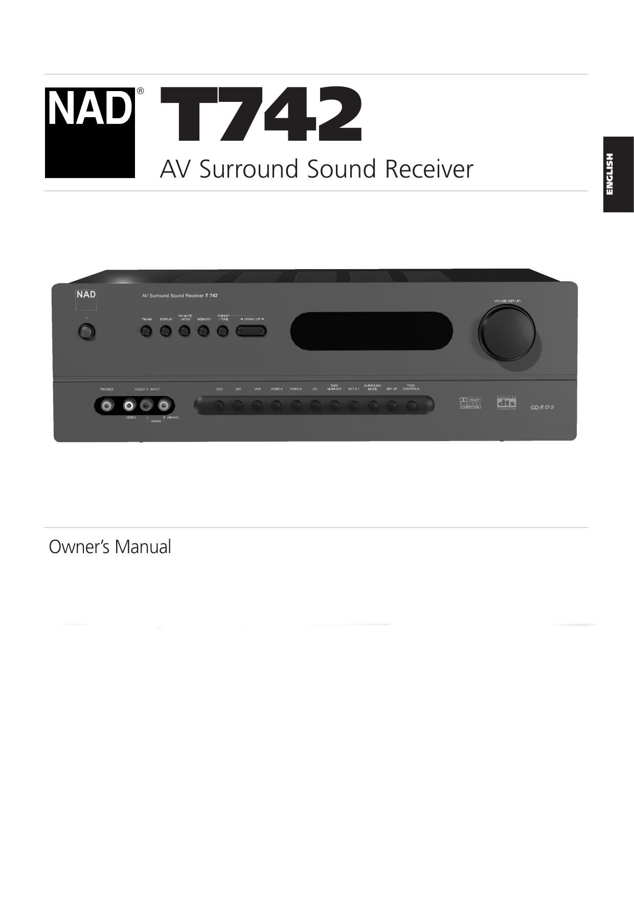 Nad T 742 Owners Manual