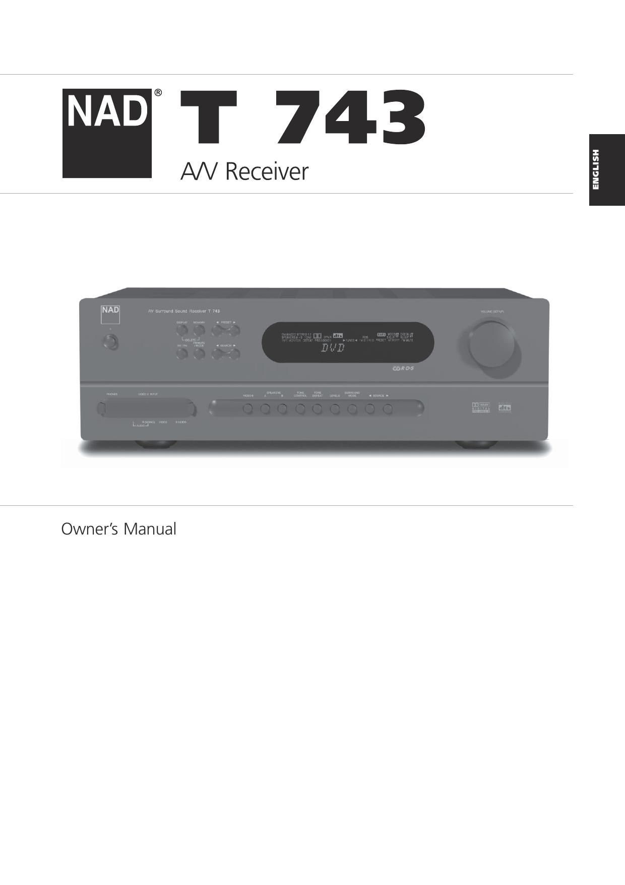 Nad T 743 Owners Manual