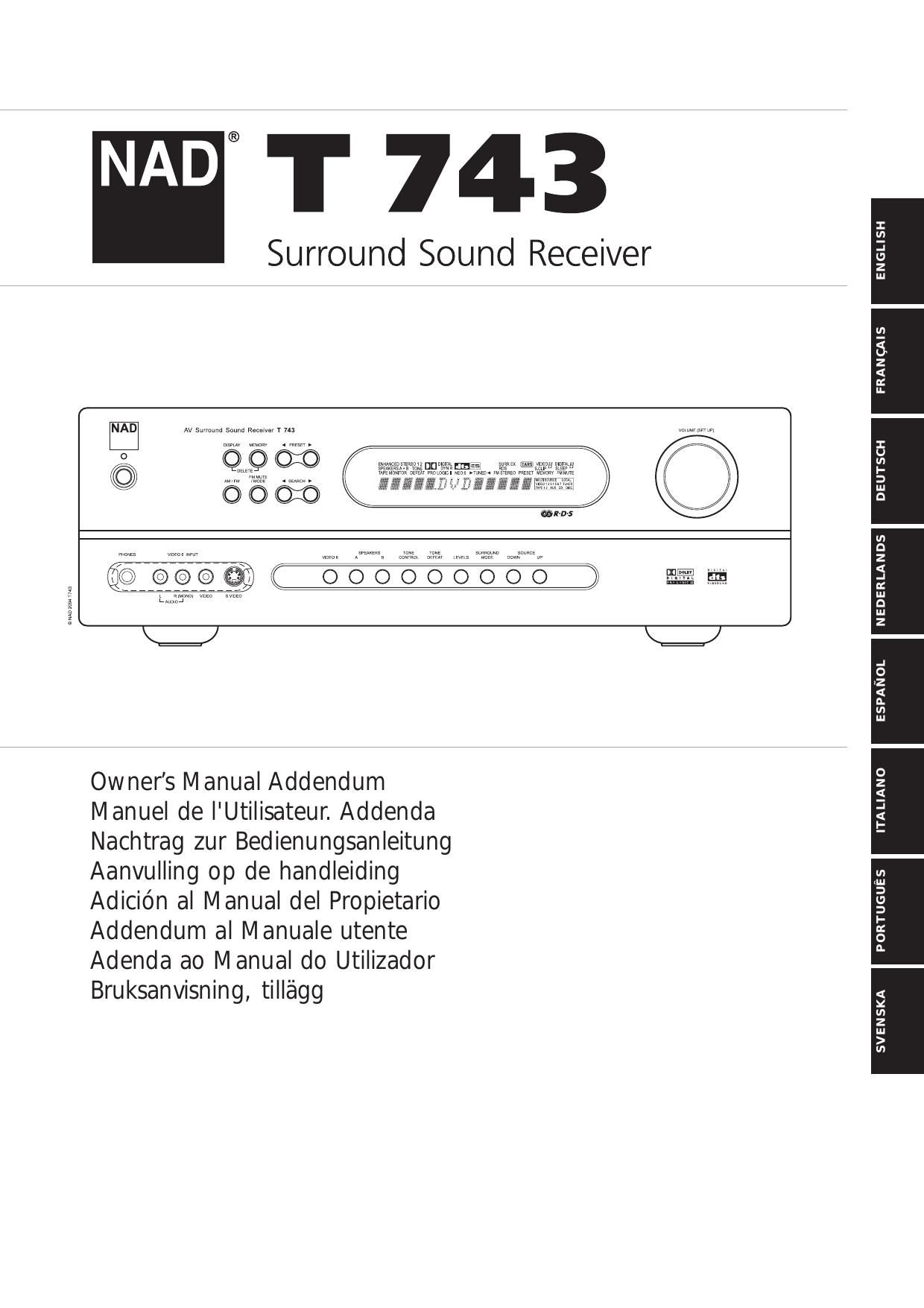 Nad T 743 Owners Manual 3