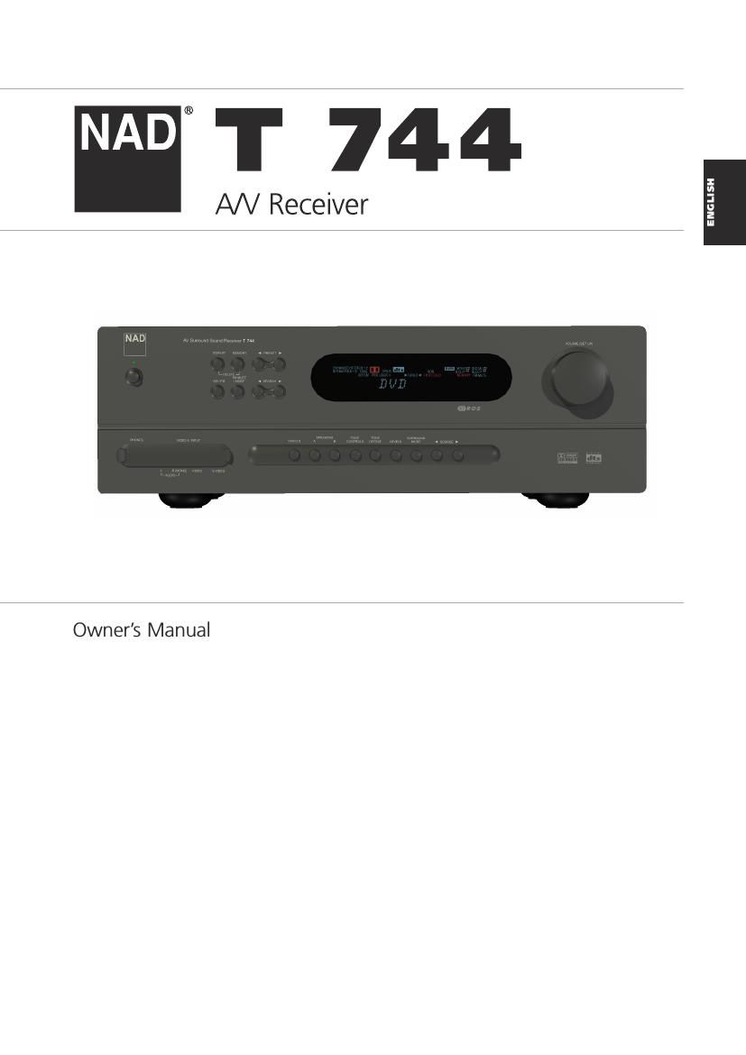 Nad T 744 Owners Manual