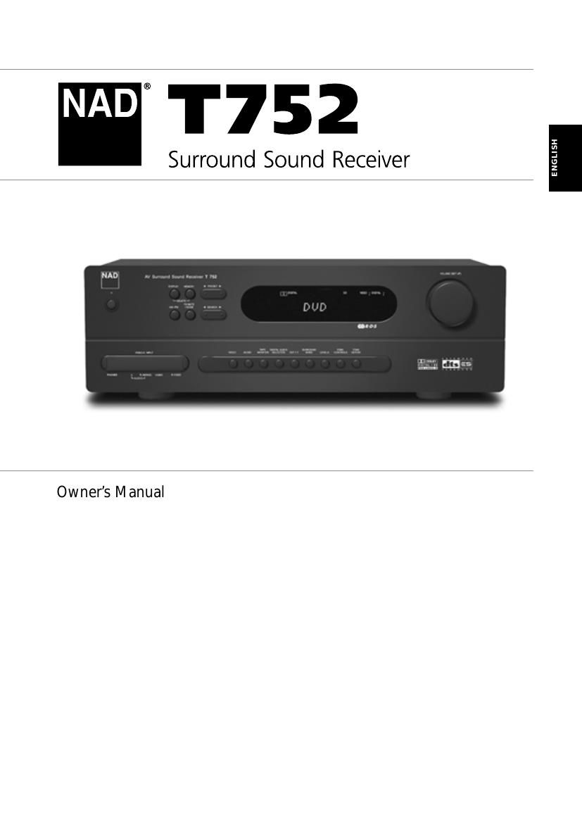 Nad T 752 Owners Manual