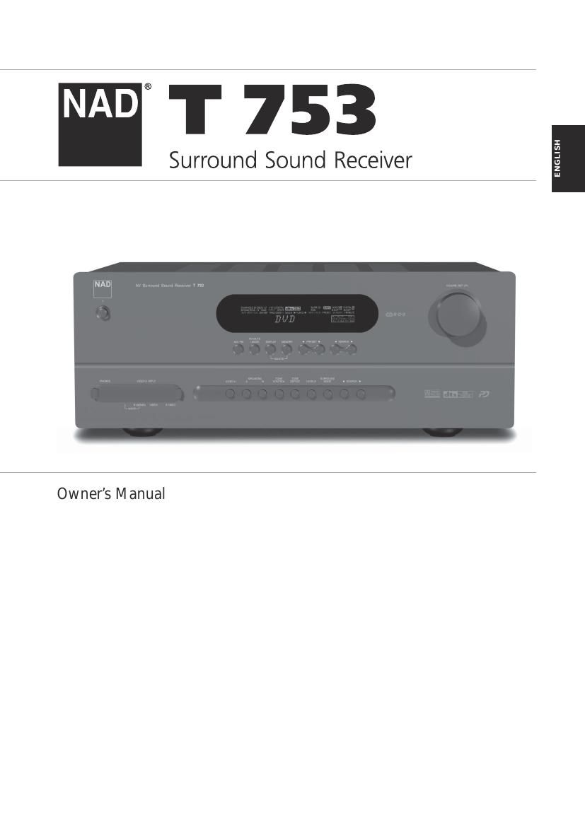 Nad T 753 Owners Manual