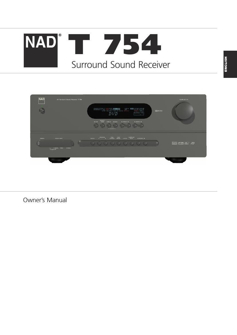 Nad T 754 Owners Manual