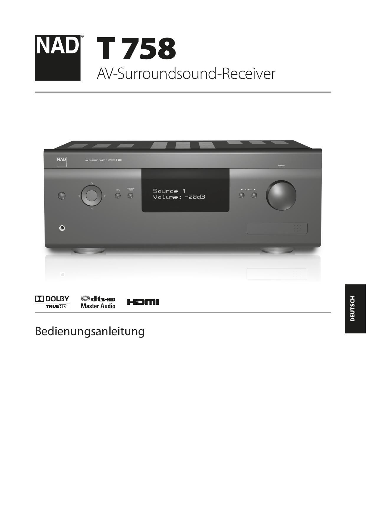 Nad T 758 AV German Owners Manual