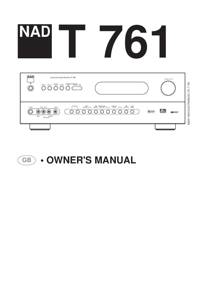 Nad T 761 Owners Manual