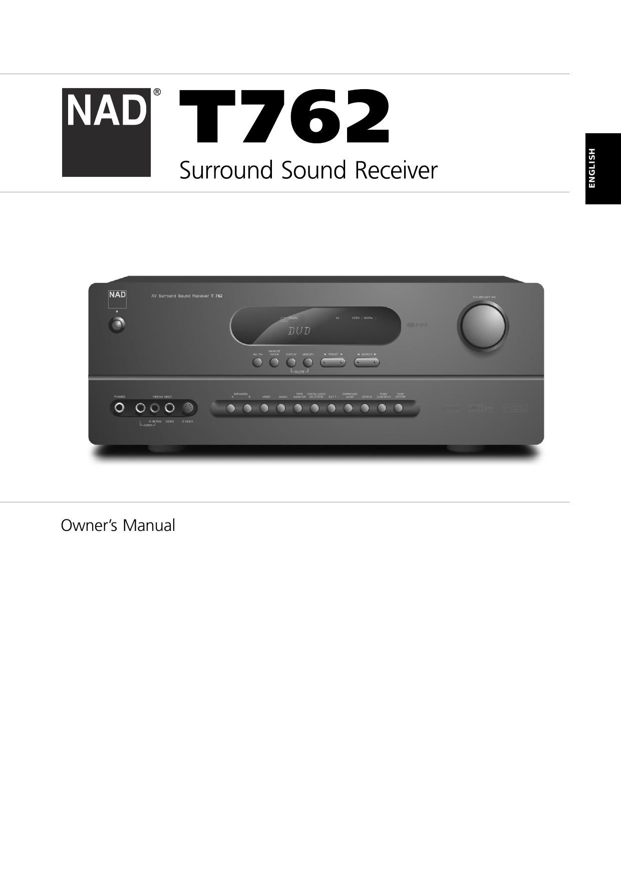 Nad T 762 Owners Manual