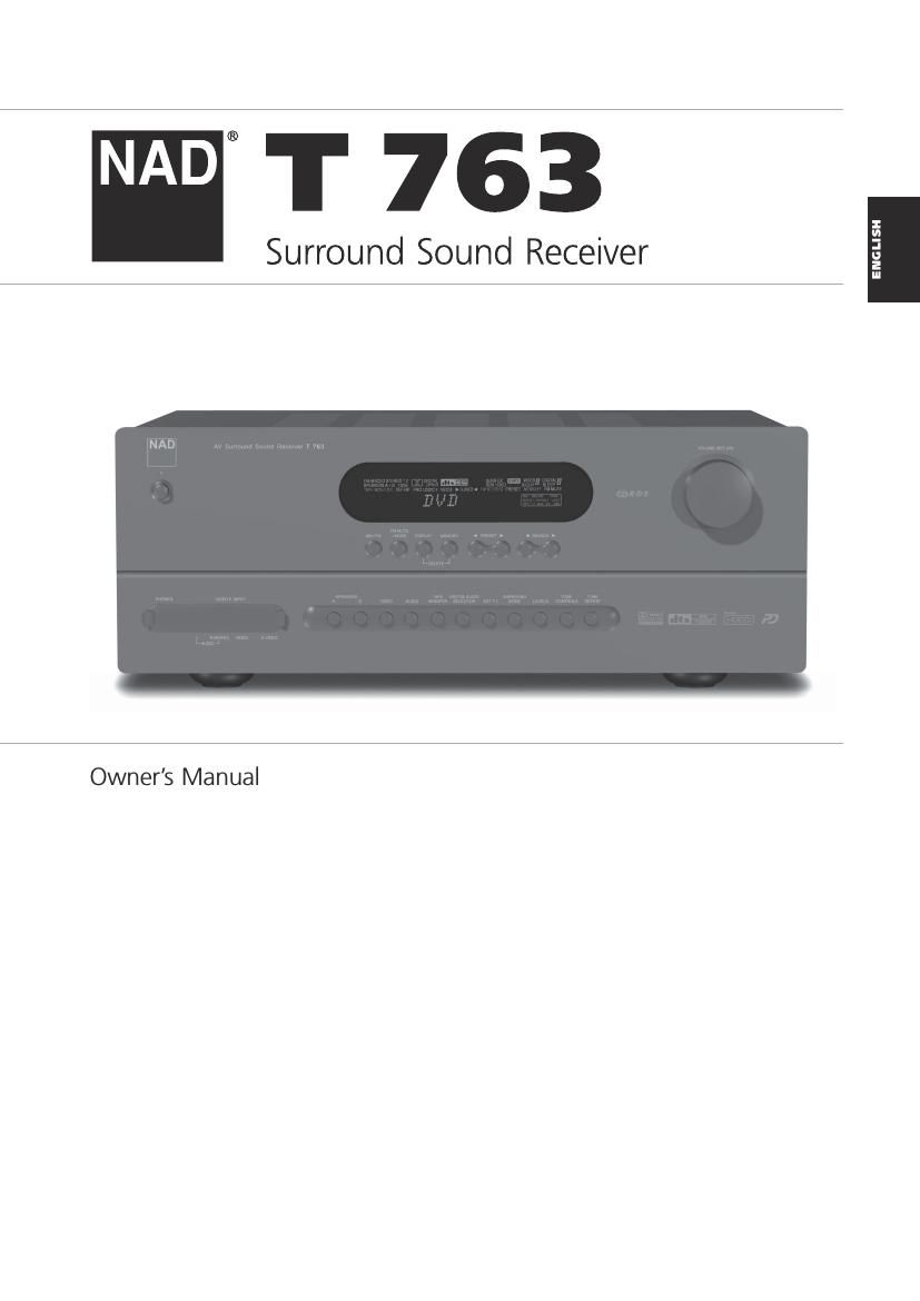 Nad T 763 Owners Manual