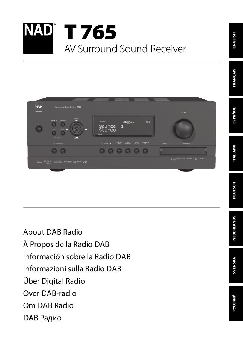 Nad T 765 Owners Manual