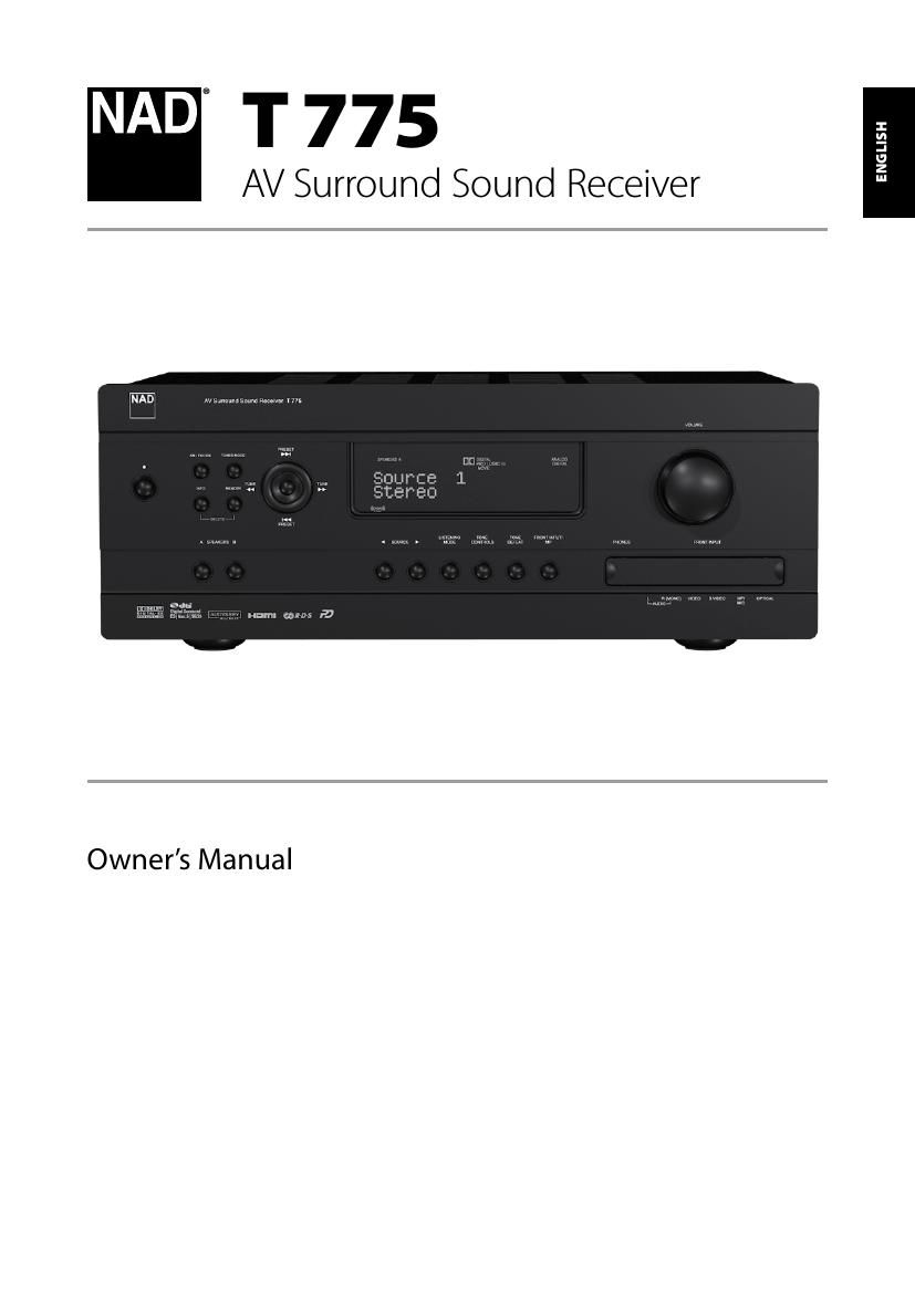 Nad T 775 Owners Manual