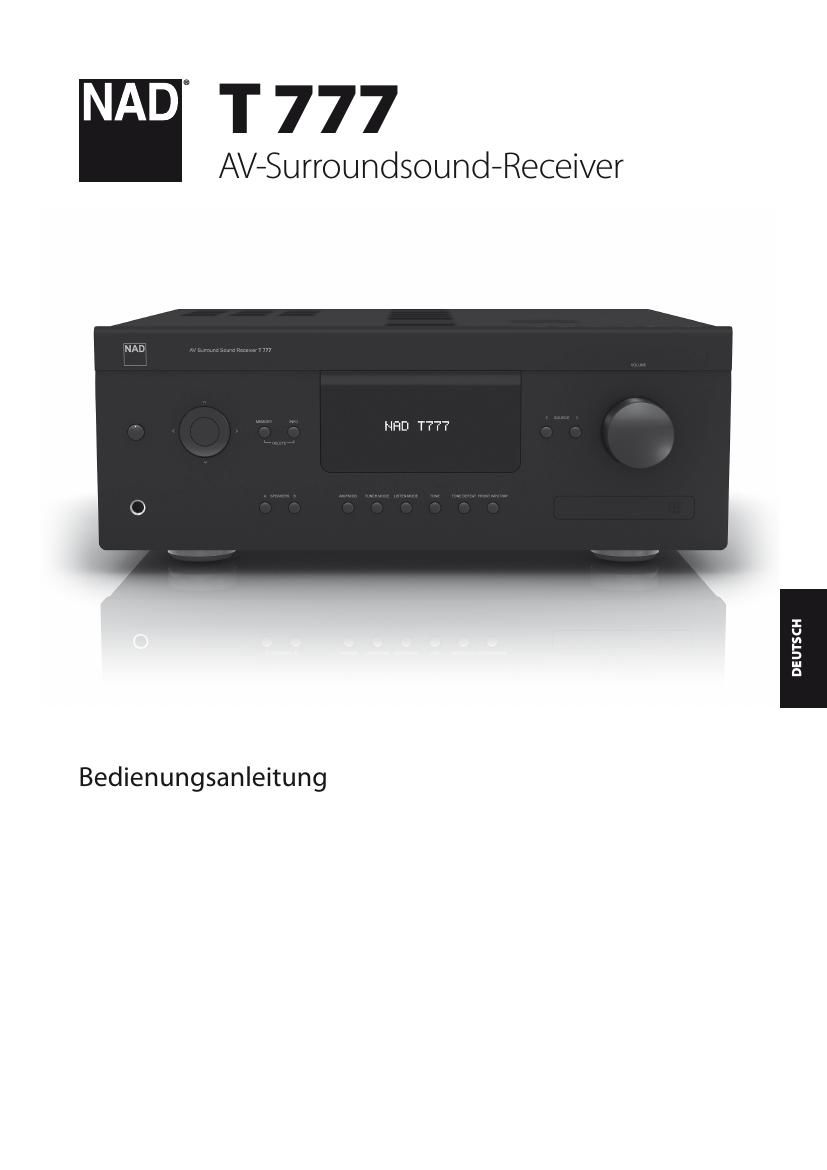 Nad T 777 AV German Owners Manual