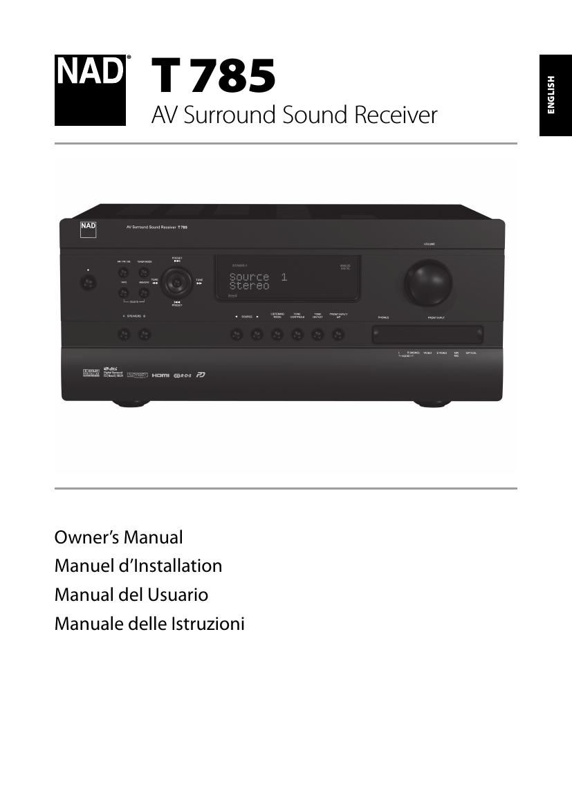 Nad T 785 Owners Manual