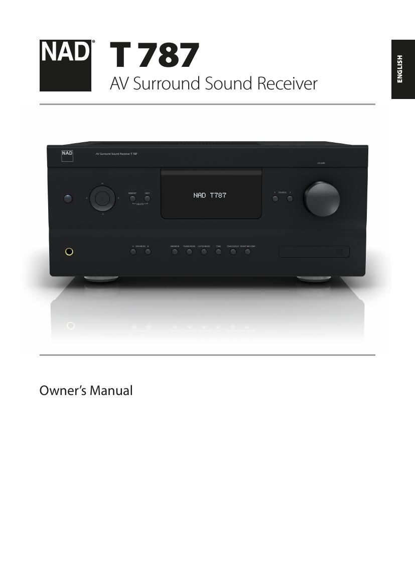 Nad T 787 AV English Owners Manual