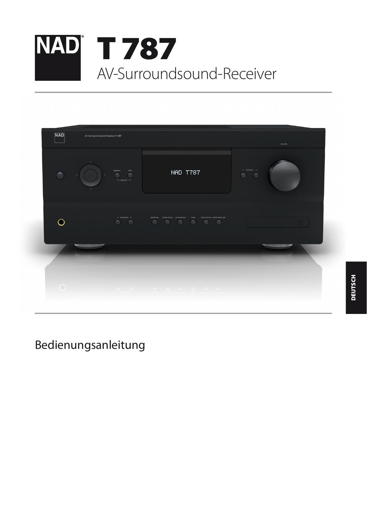 Nad T 787 AV German Owners Manual