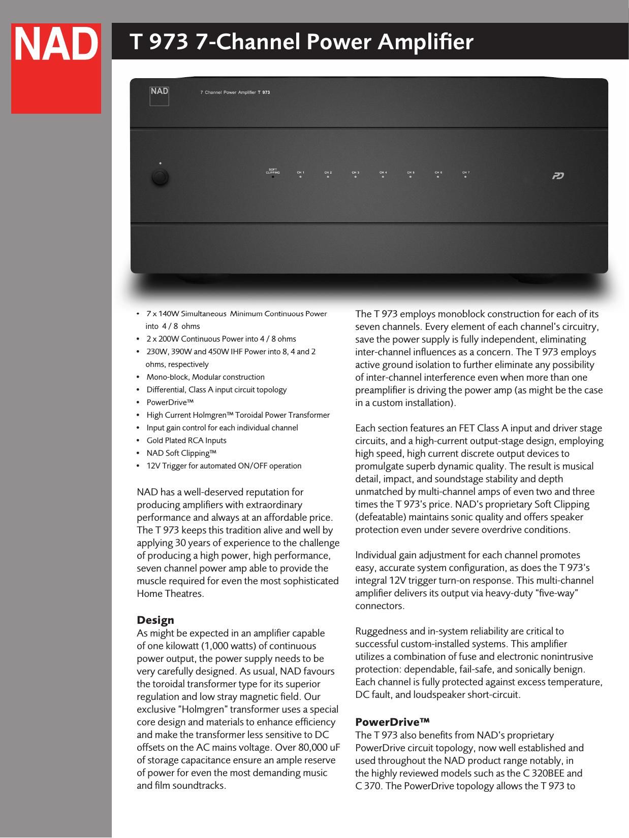 Nad T 973 Brochure