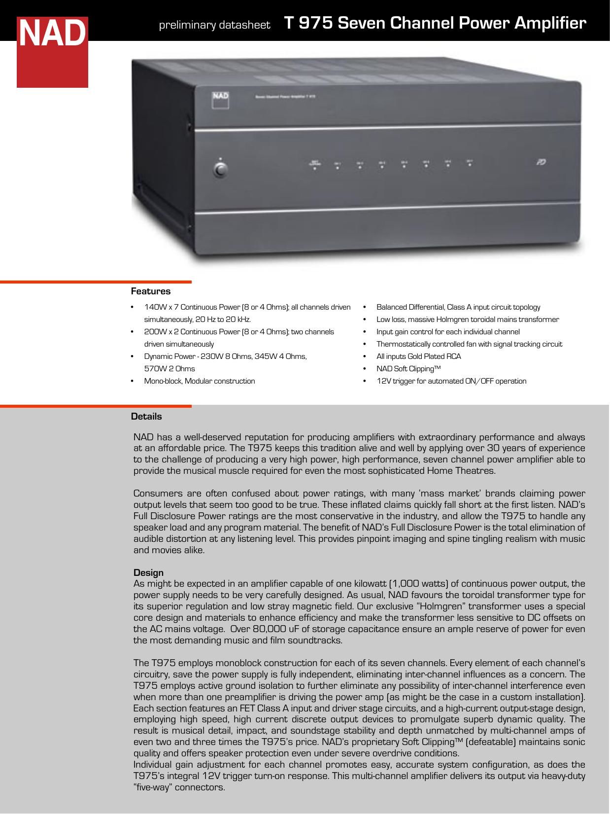 Nad T 975 Brochure