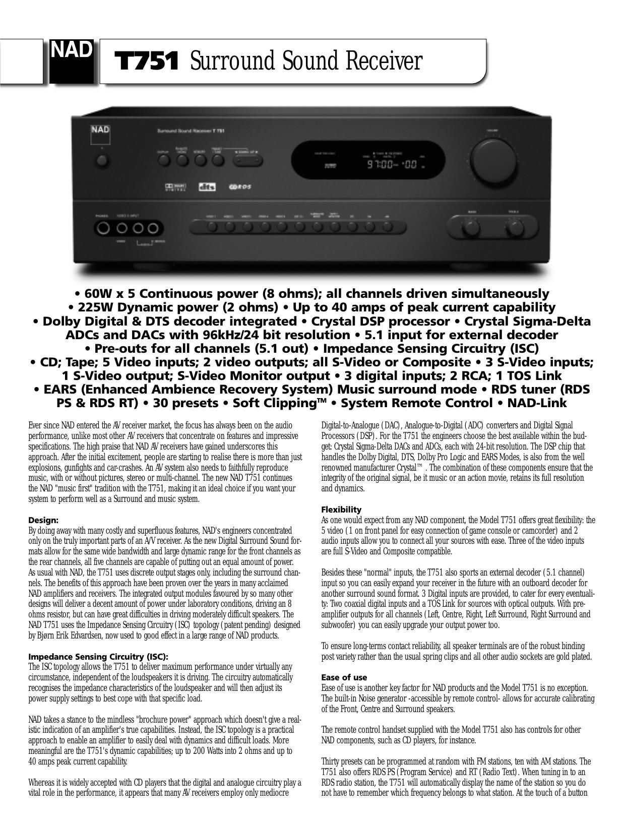 Nad T751 Brochure