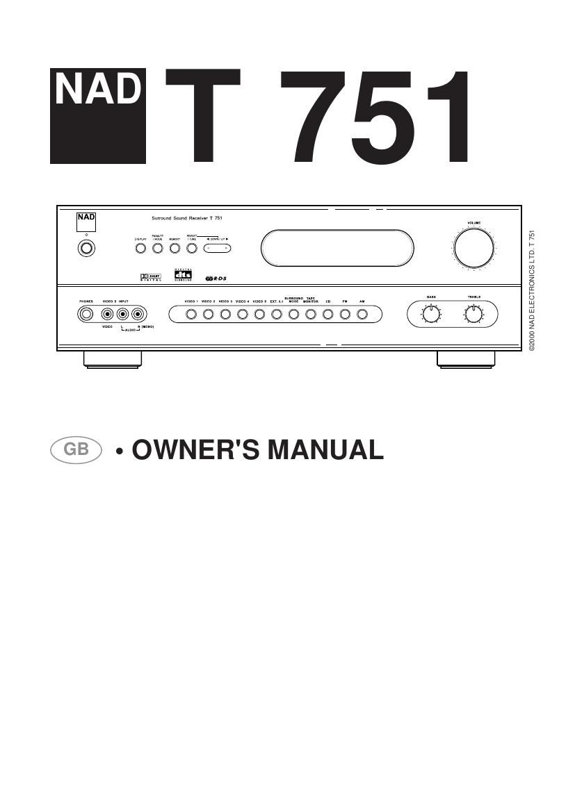 Nad T751 Owners Manual