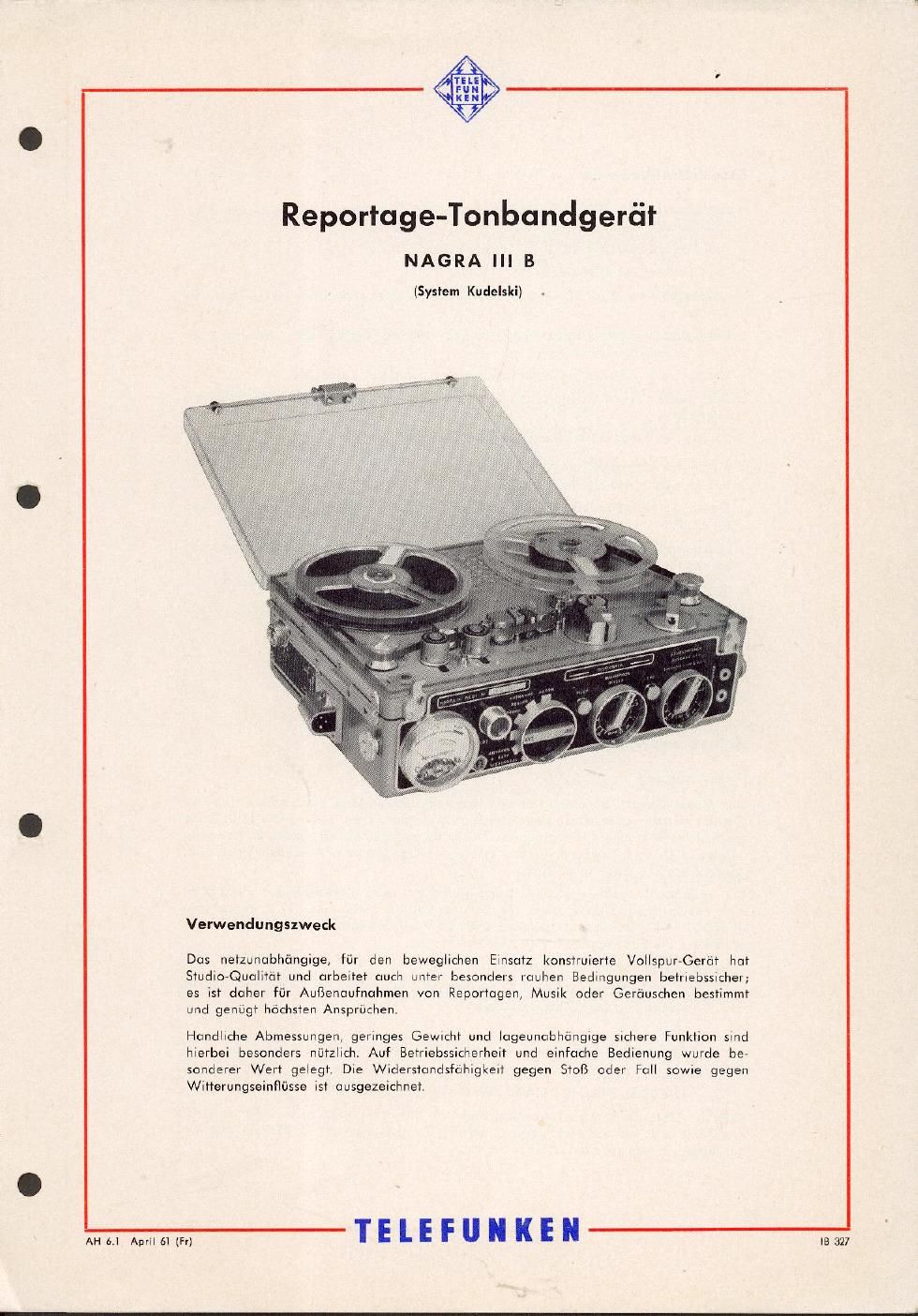 nagra 3 b owners manual