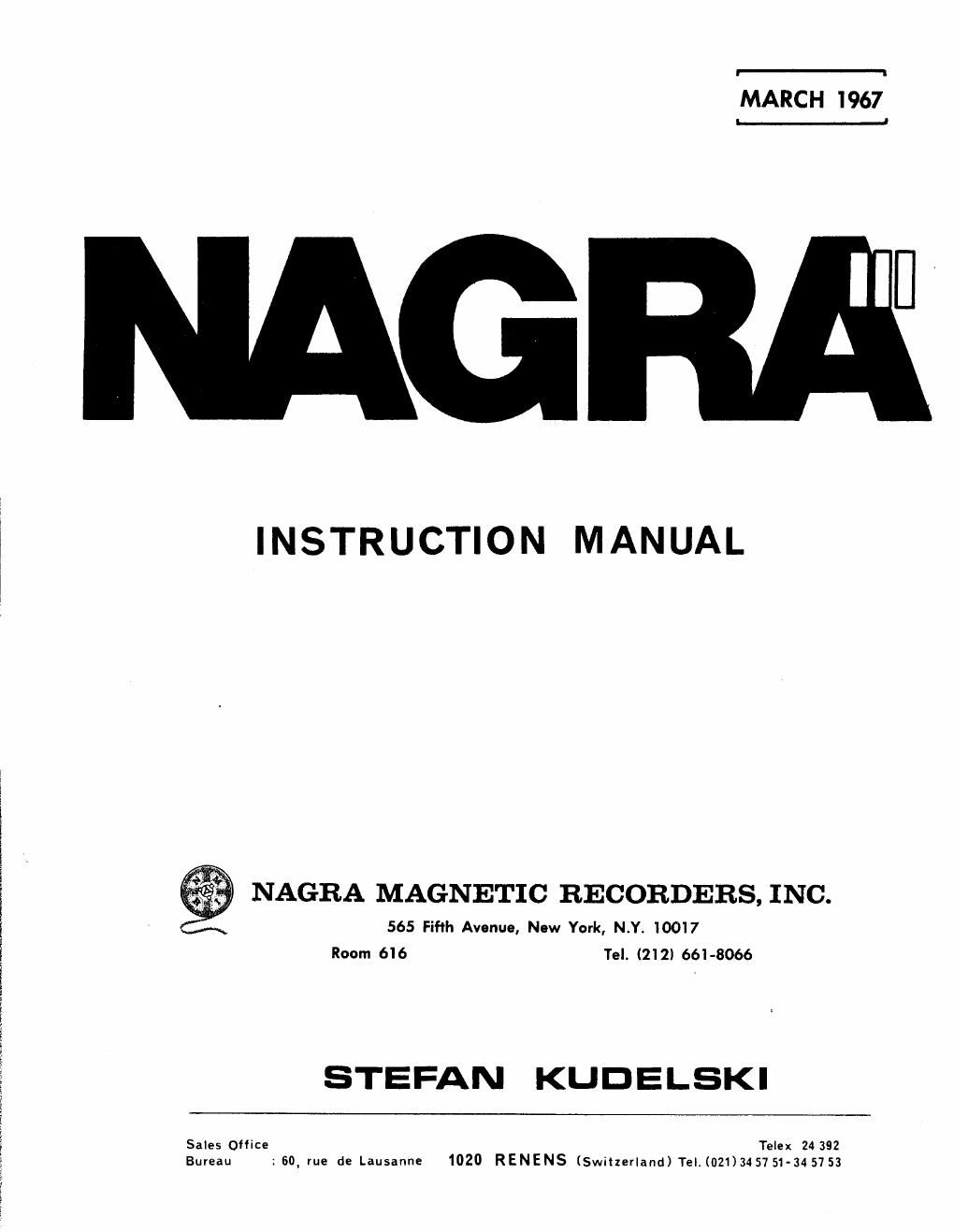 nagra 3 owners manual 2