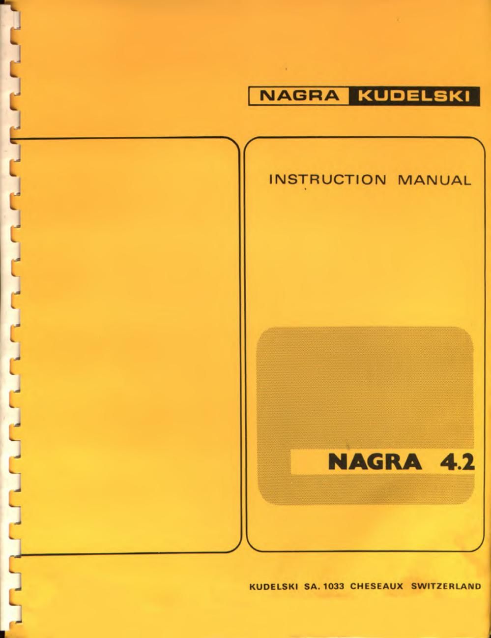 nagra 4.2 owners manual