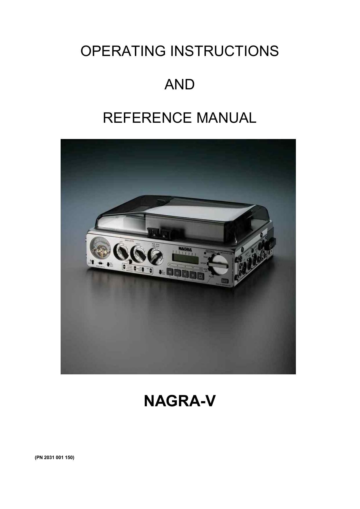 Nagra V Owners Manual