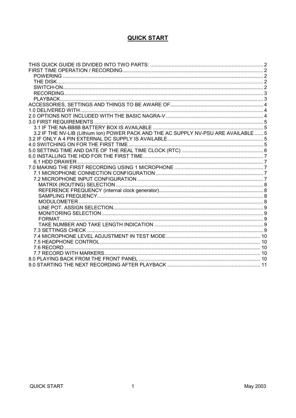 nagra 5 owners manual