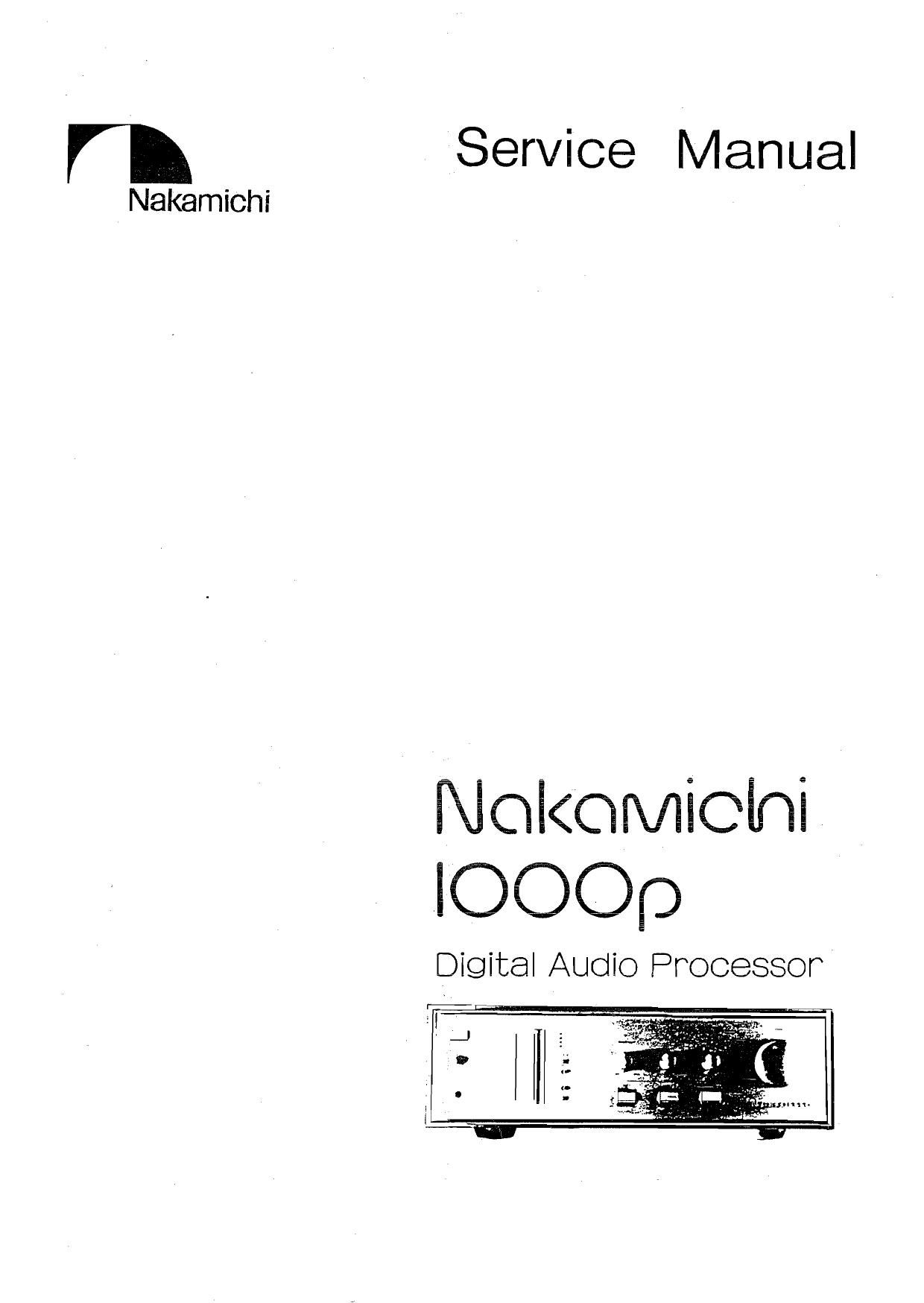 Nakamichi 1000 P Service Manual