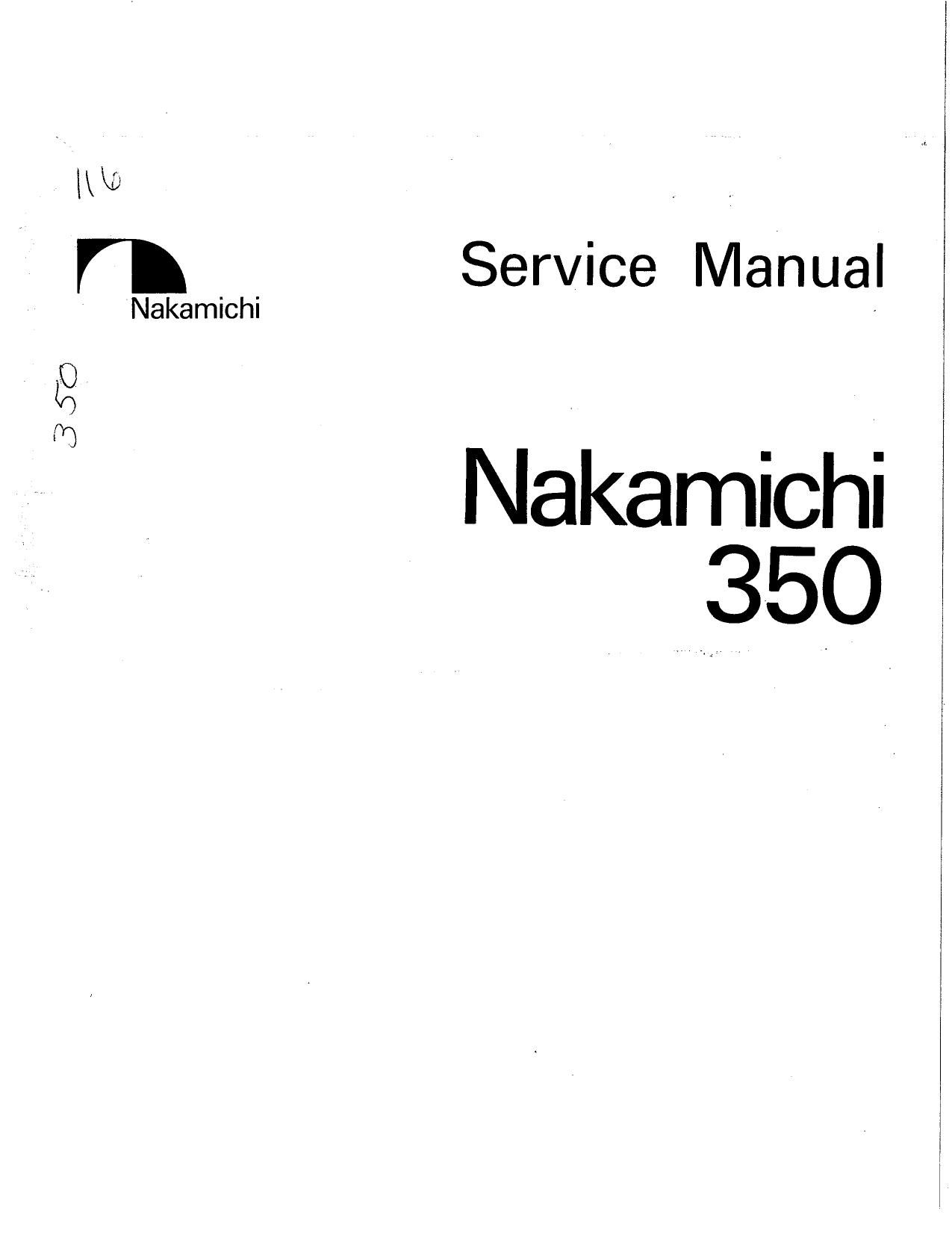 Nakamichi 350 Service Manual