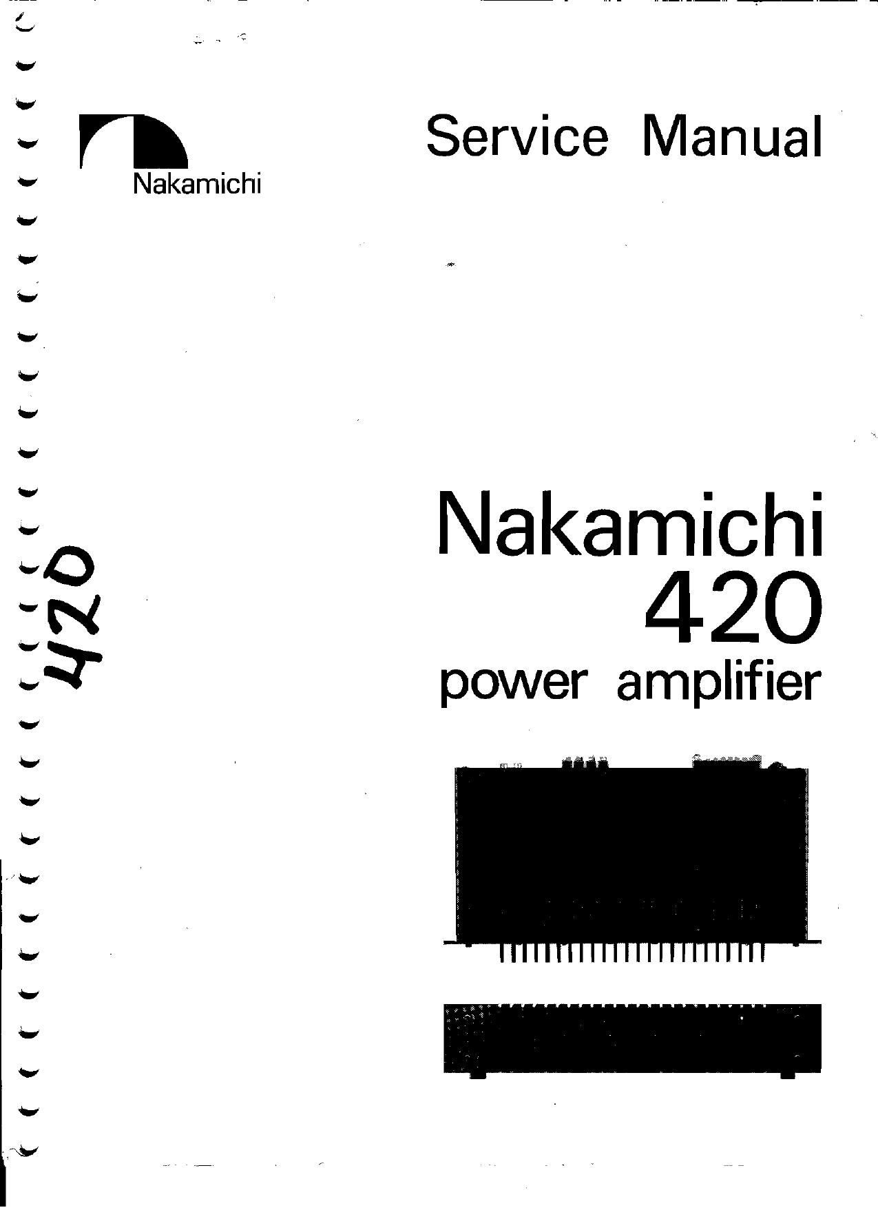 Nakamichi 420 Service Manual