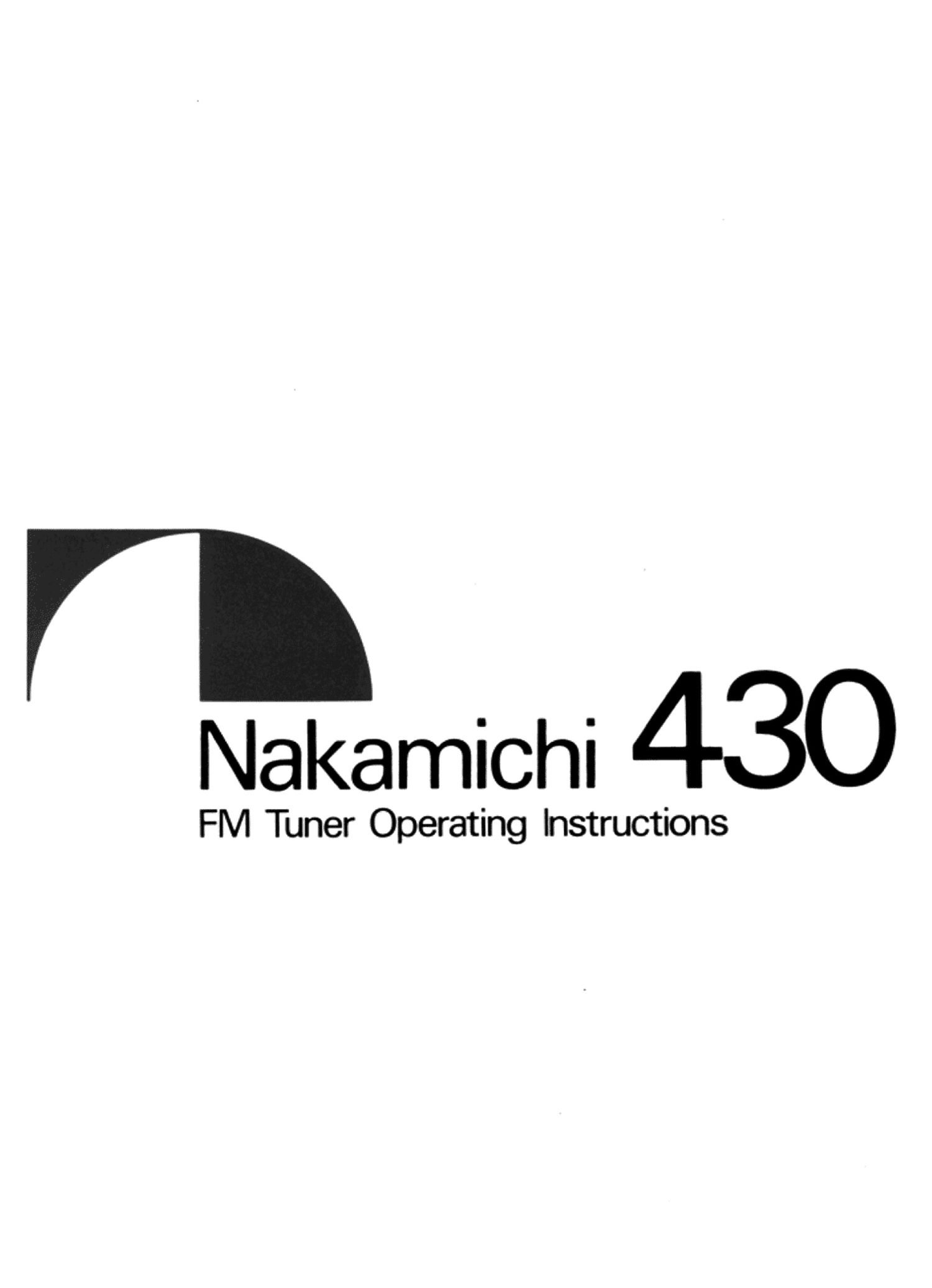 Nakamichi 430 Owners Manual