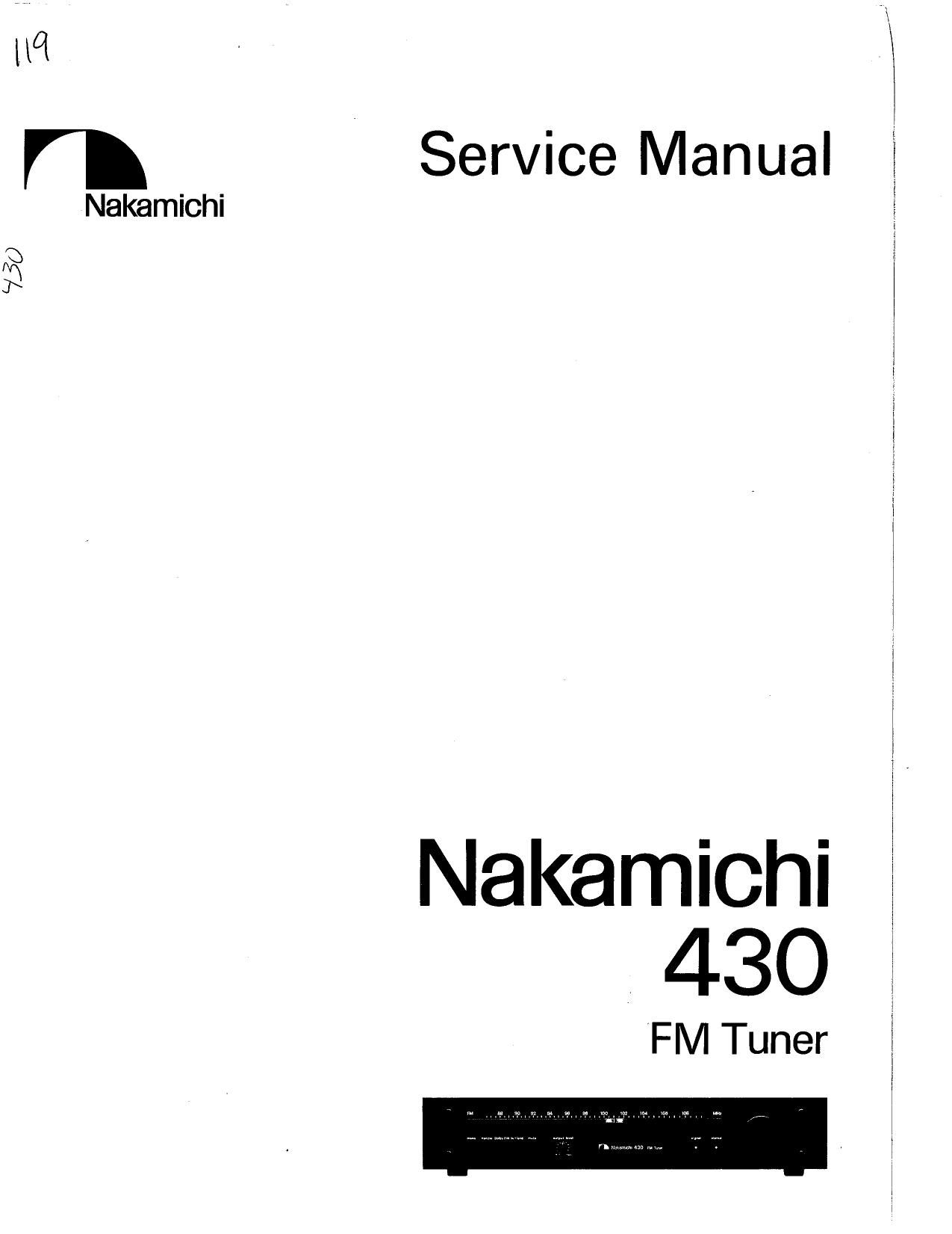 Nakamichi 430 Service Manual