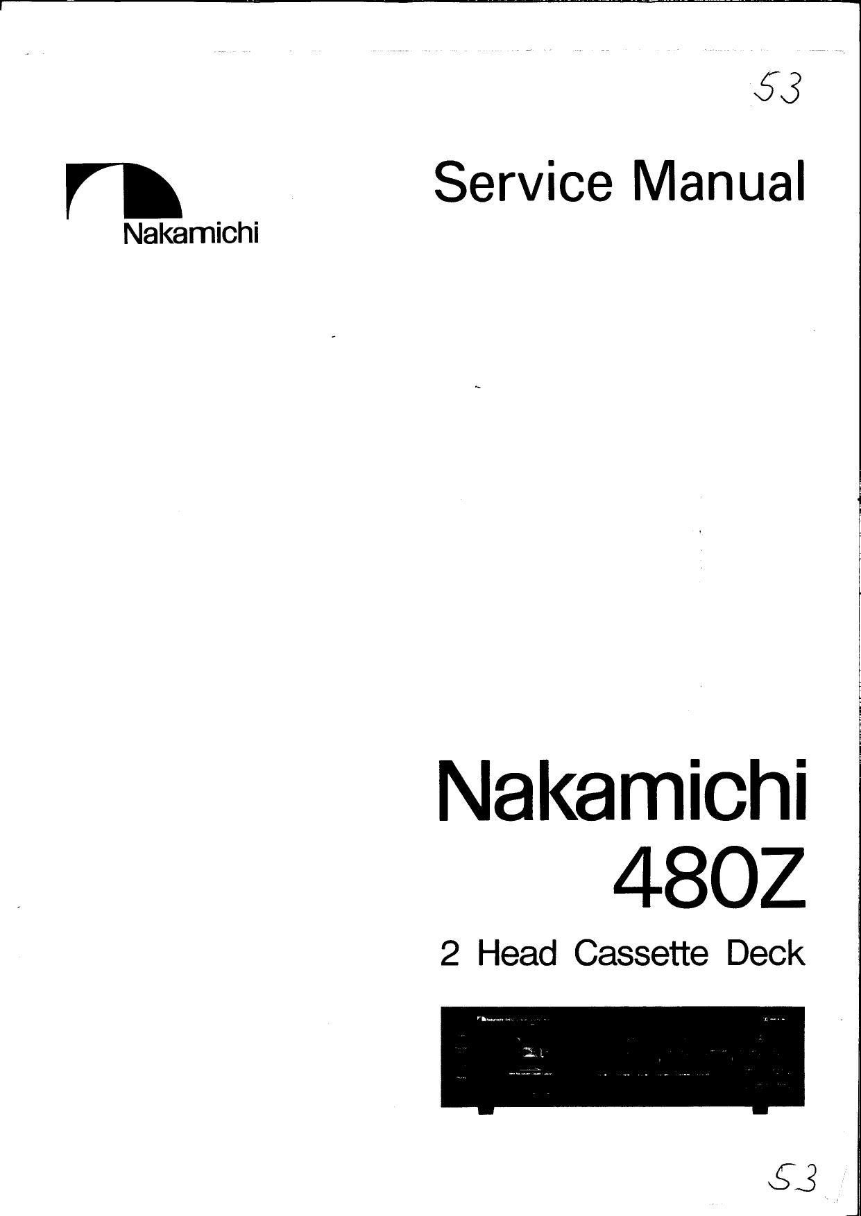 Nakamichi 480 Z Service Manual