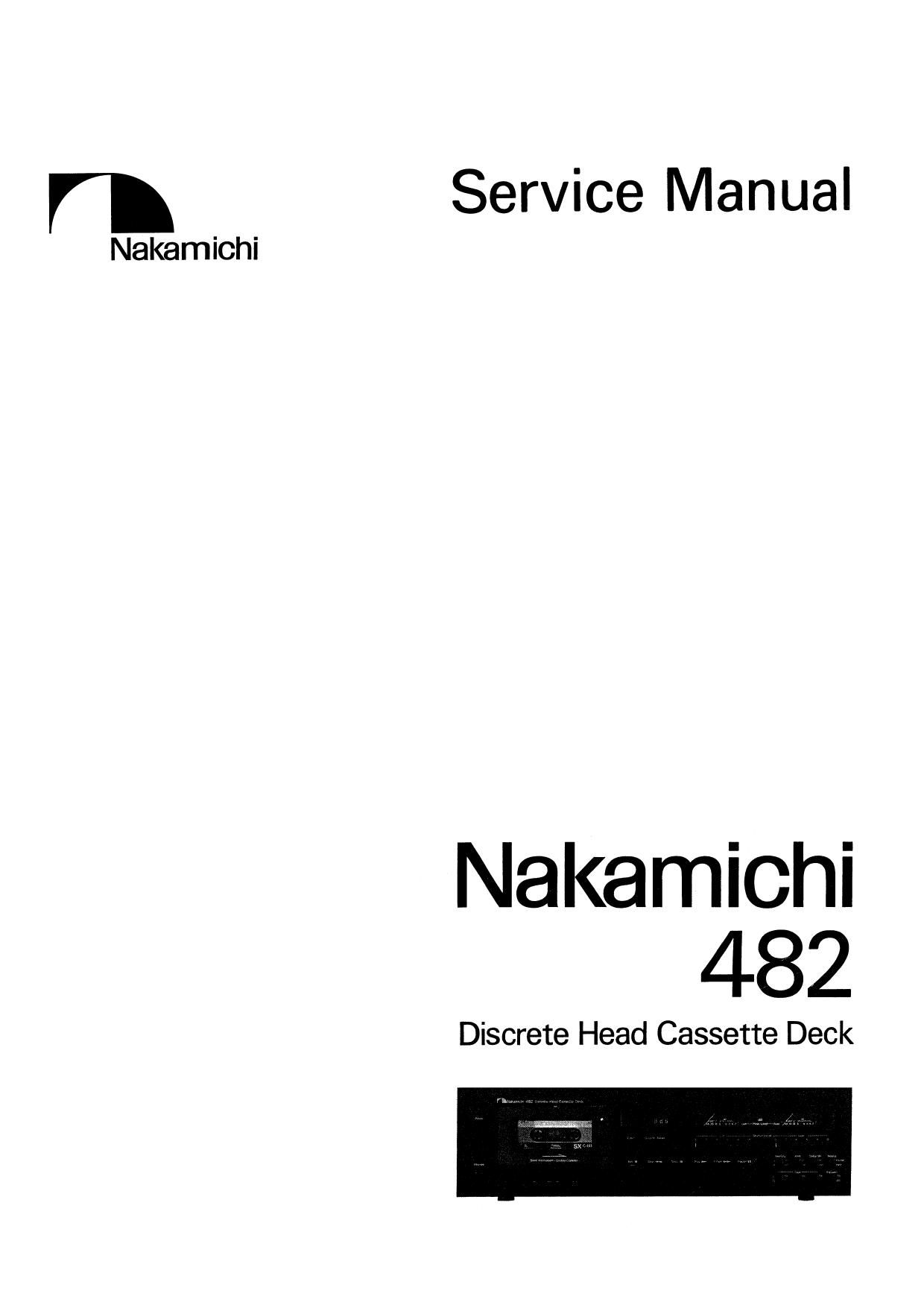Nakamichi 482 Service Manual