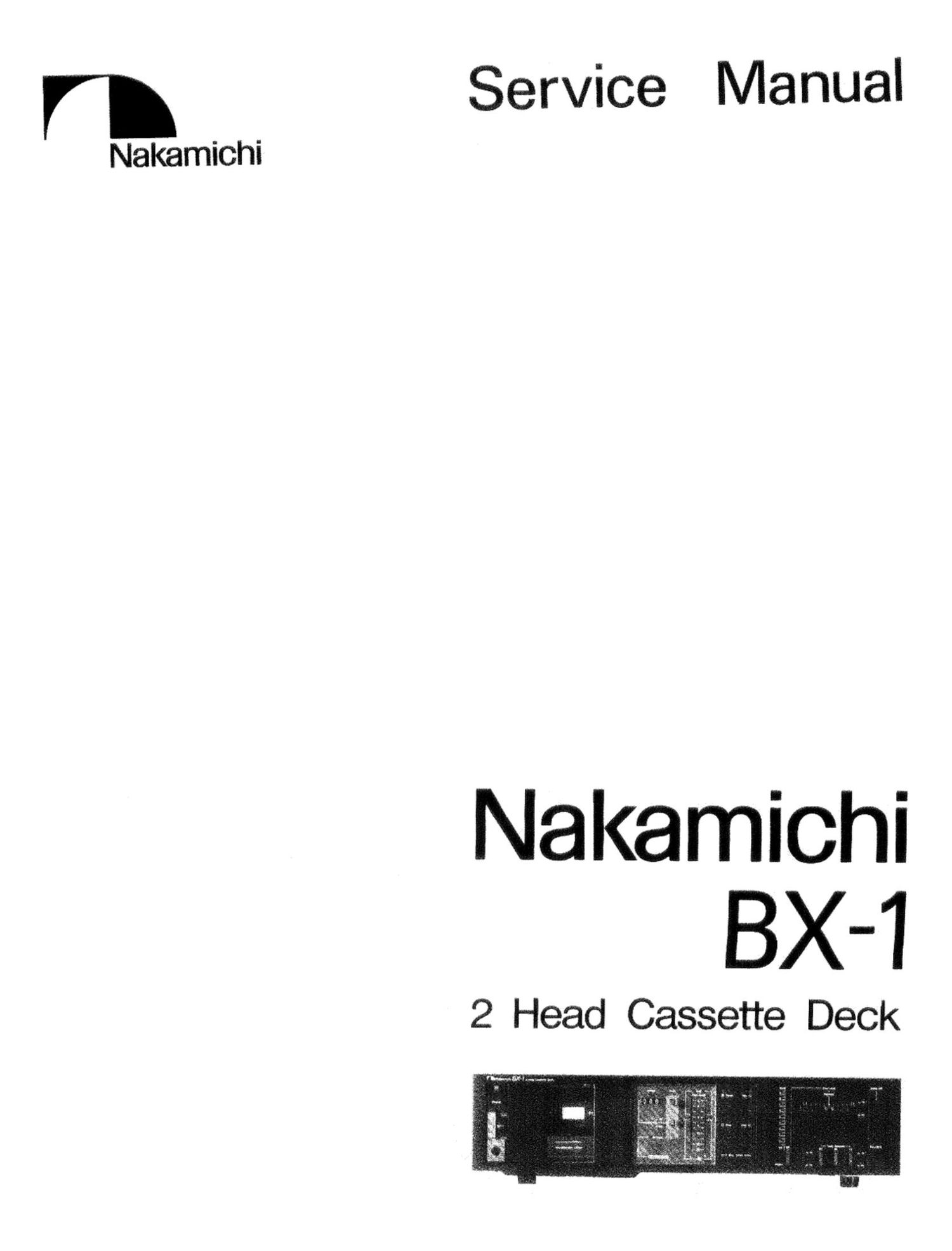 Nakamichi BX 1 Service Manual