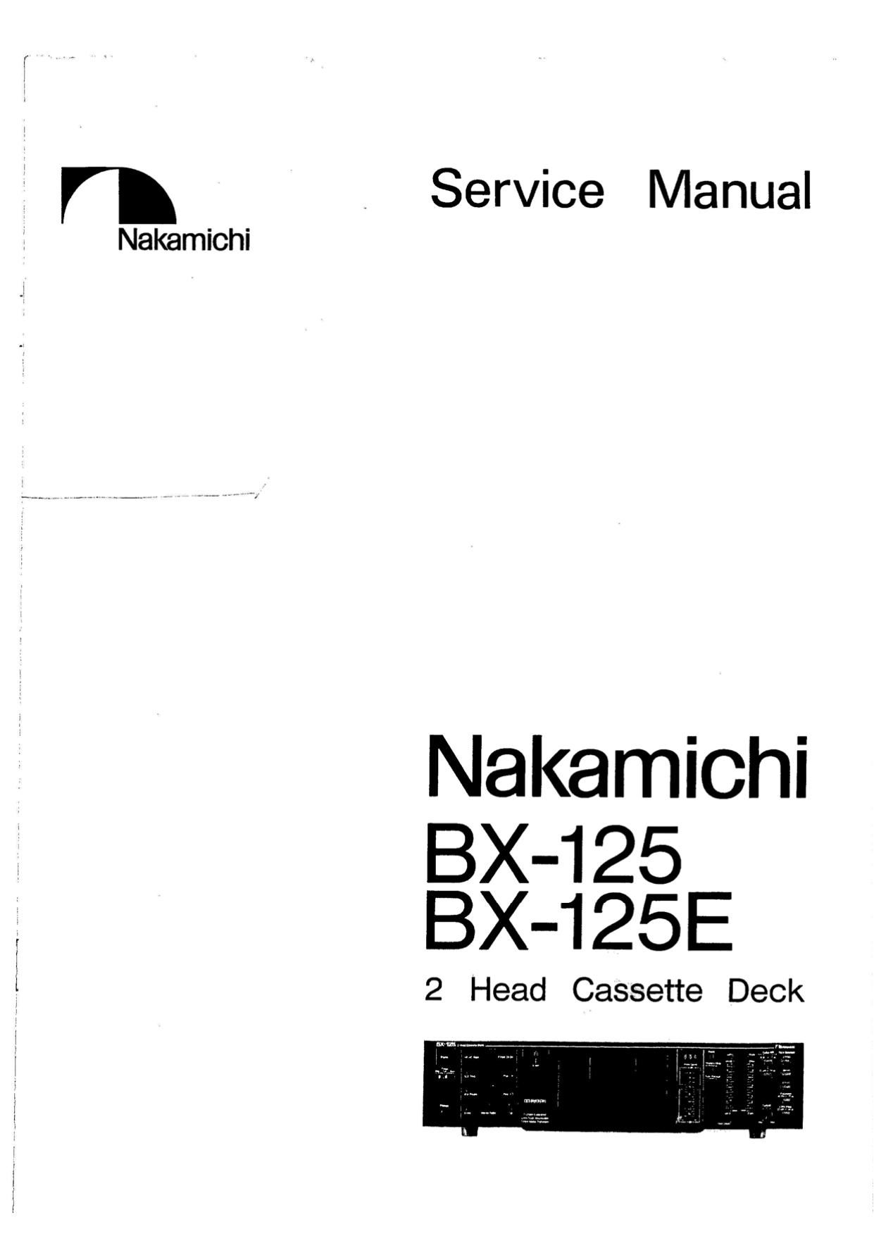 Nakamichi BX 125 E Service Manual