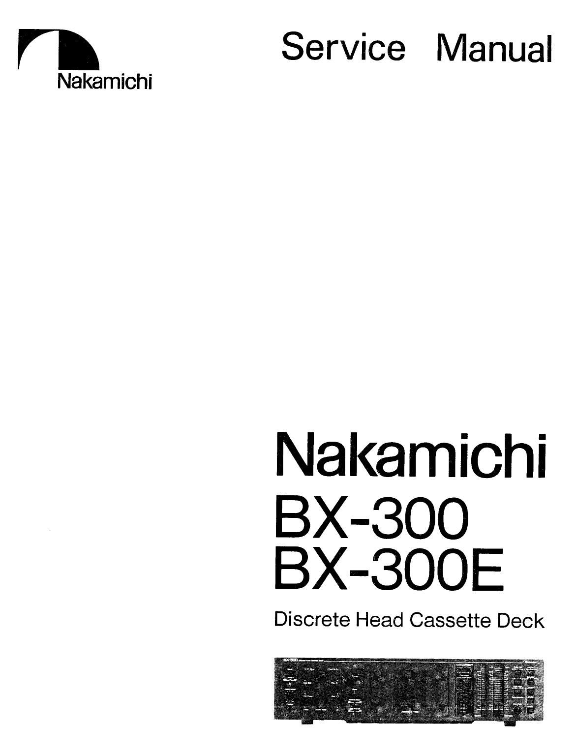 Nakamichi BX 300E Service Manual